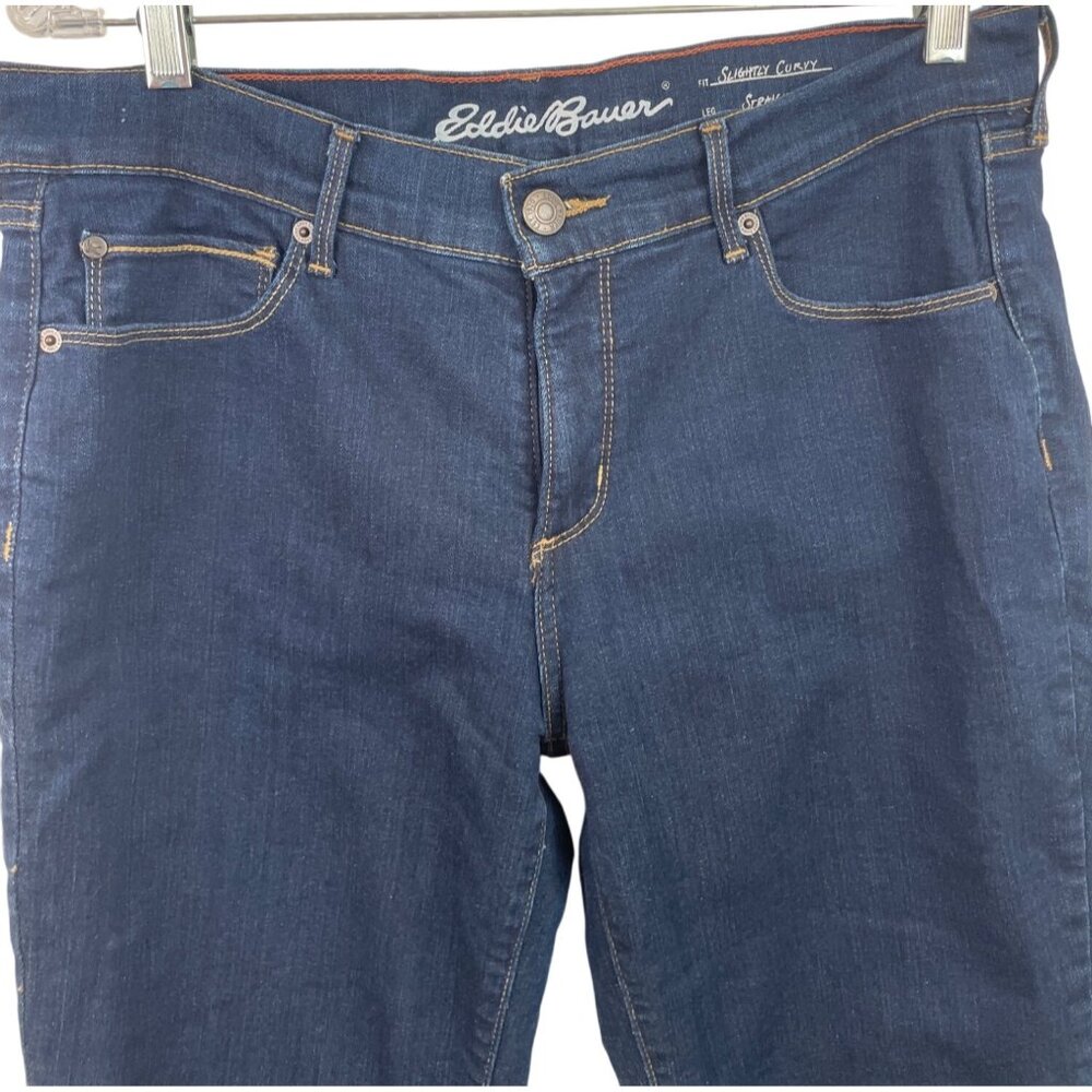 Eddie Bauer Women’s Flannel Lined Slightly Curvy Jeans Straight - Size 12 - Picture 3 of 11